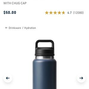 YETI Dark Blue Bottle with Chug Cap